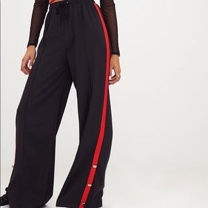 Black stripe jogger track pants